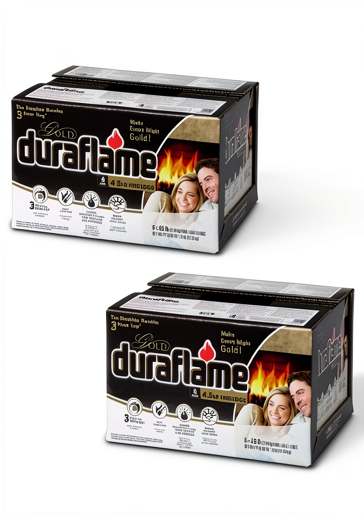 Gas logs installed in a home fireplace with realistic flame effect
