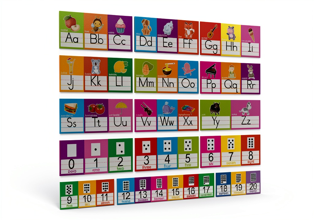 Installing OUNENO alphabet wall line cards on a classroom cork bulletin board