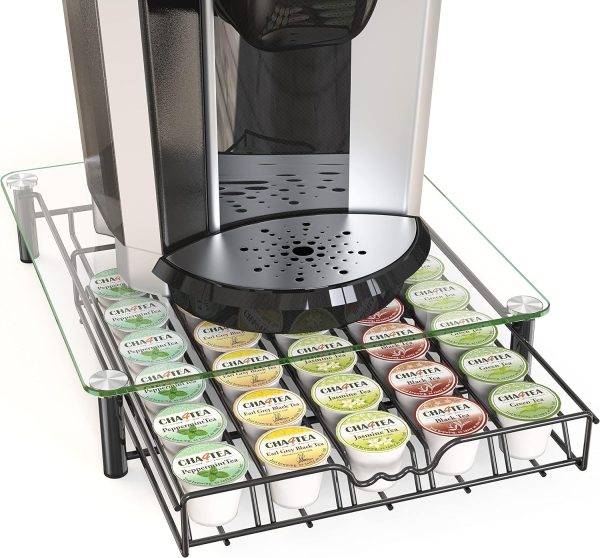 Deco Brothers Coffee Pod Drawer Glass Top Storage Organizer-0