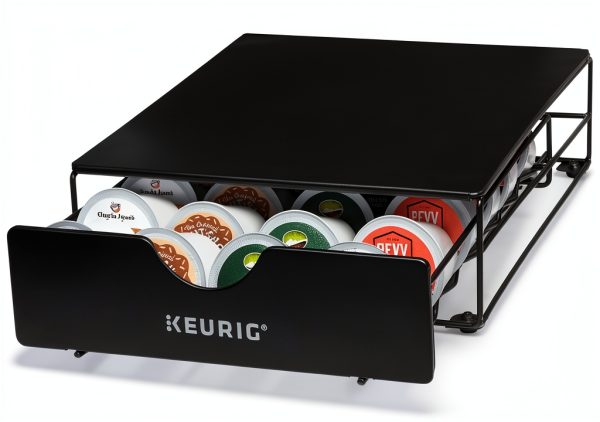 Keurig Coffee Pod Drawer Black Stainless Steel Compact-1