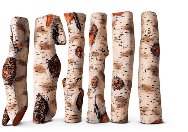 Uniflasy White Birch Logs Ceramic Fiber Fireplace Gas Logs-2