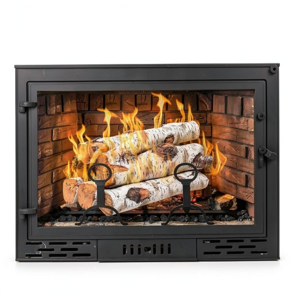 Uniflasy White Birch Logs Ceramic Fiber Fireplace Gas Logs-4