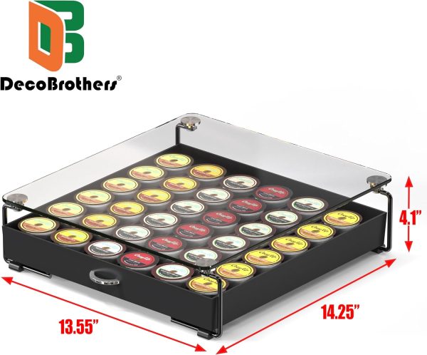 Deco Brothers Coffee Pod Drawer Black Glass Top Organizer-2