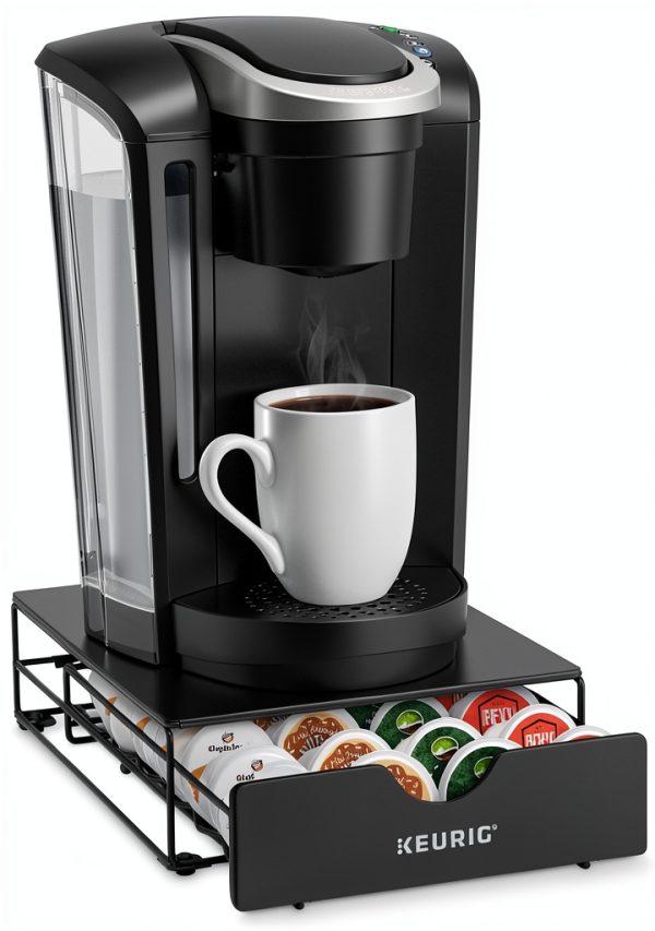 Keurig Coffee Pod Drawer Black Stainless Steel Compact-3