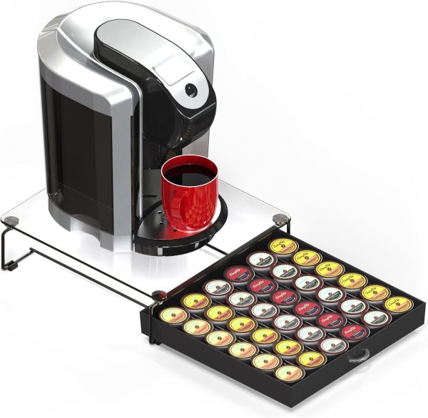 Deco Brothers Coffee Pod Drawer Black Glass Top Organizer-4