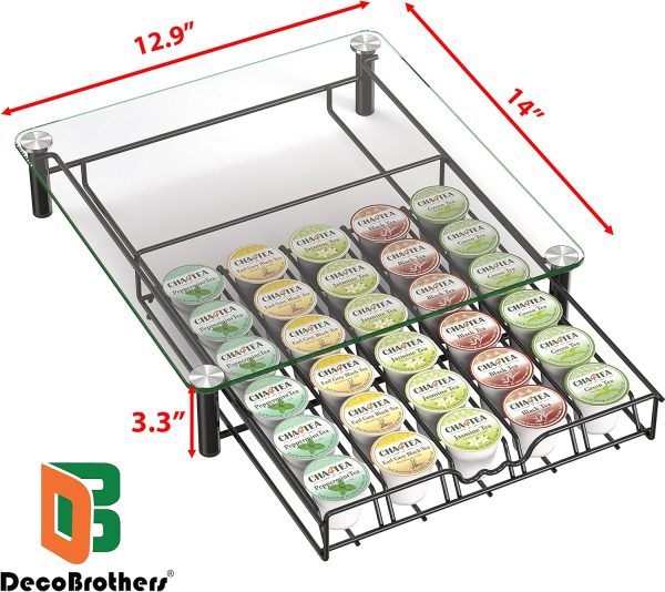 Deco Brothers Coffee Pod Drawer Glass Top Storage Organizer-1