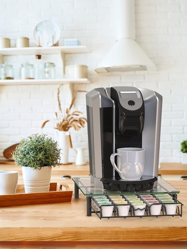 Deco Brothers Coffee Pod Drawer Glass Top Storage Organizer-2
