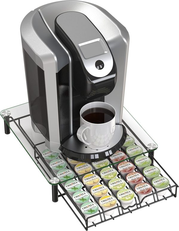 Deco Brothers Coffee Pod Drawer Glass Top Storage Organizer-4