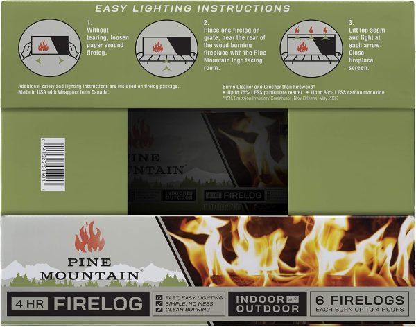 Pine Mountain Fire Log 4 Hour Burn Time Clean Burning-5