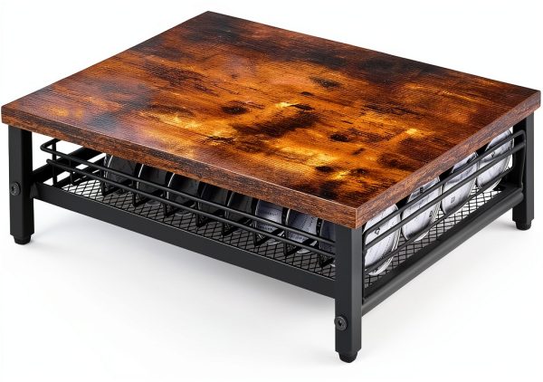 IBUYKE Coffee Pod Drawer Storage Rustic Brown Kitchen-0