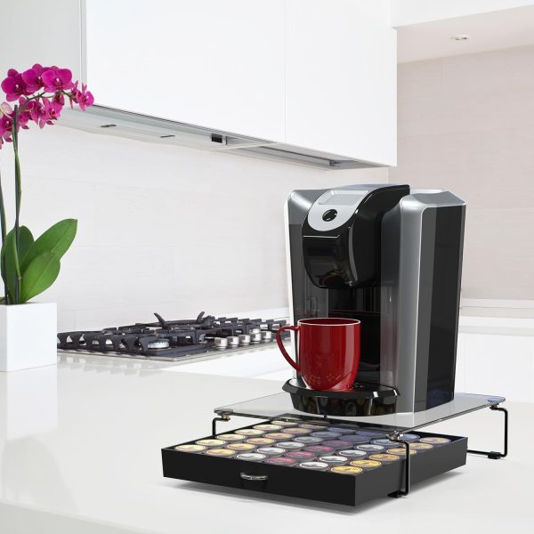 Deco Brothers Coffee Pod Drawer Black Glass Top Organizer-1
