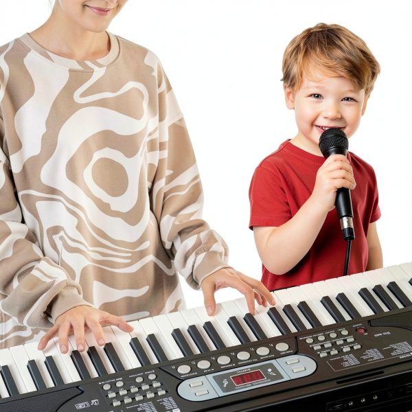 JTSIOV 61 Key Keyboard Piano Black Modern for Kids-6