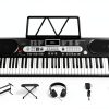 Senfot 61K Portable Keyboards Black Set Musical Instruments-1