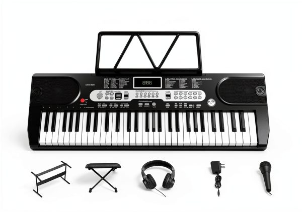 Senfot 61K Portable Keyboards Black Set Musical Instruments-1