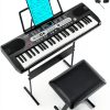 Senfot 61K Portable Keyboards Black Set Musical Instruments-0