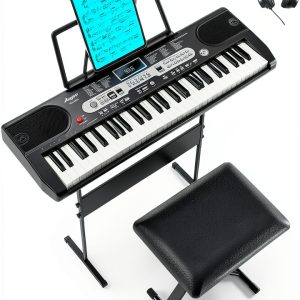 Senfot 61K Portable Keyboards Black Set Musical Instruments-0