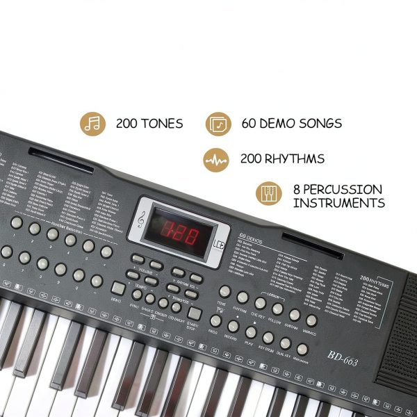 SFESGRER 61-Key Keyboard Black Light-Up-3
