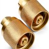 2 Pack Forklift Connector Female, Replacement for 7141F Propane Tank Connector, 1-1/4" Female Inlet x 1/4" NPT Female Outlet, with 4 Pcs Rubber O Rings-0
