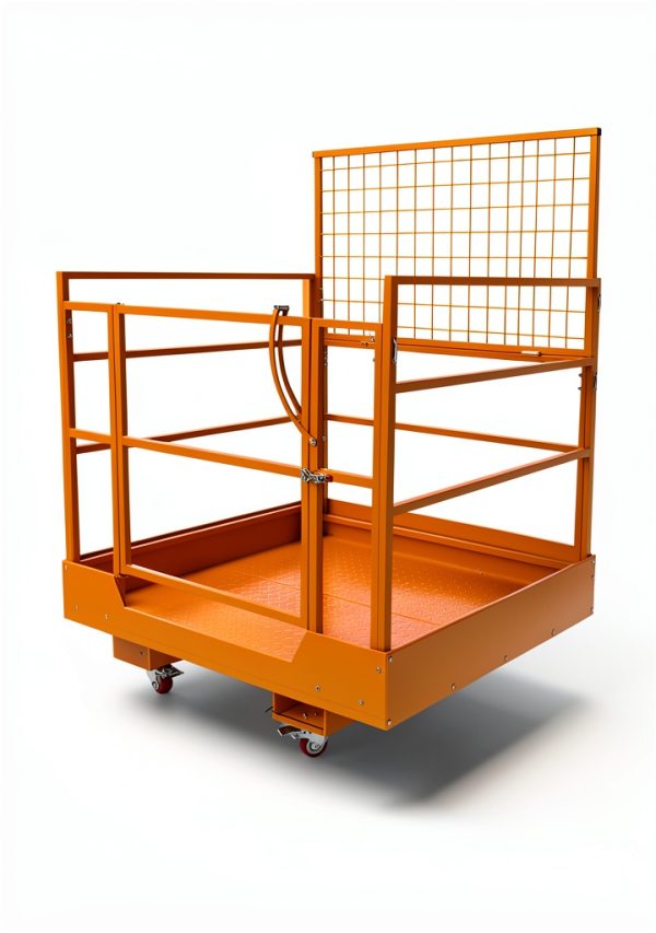 Sidasu Forklift Safety Cage 45x43 Yellow 1400lb Collapsible Wheels-1
