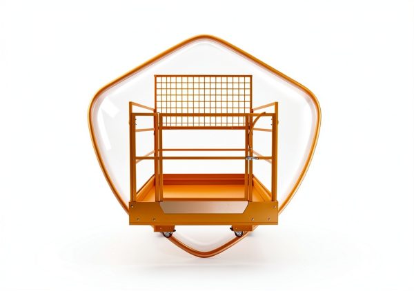 Sidasu Forklift Safety Cage 45x43 Yellow 1400lb Collapsible Wheels-3