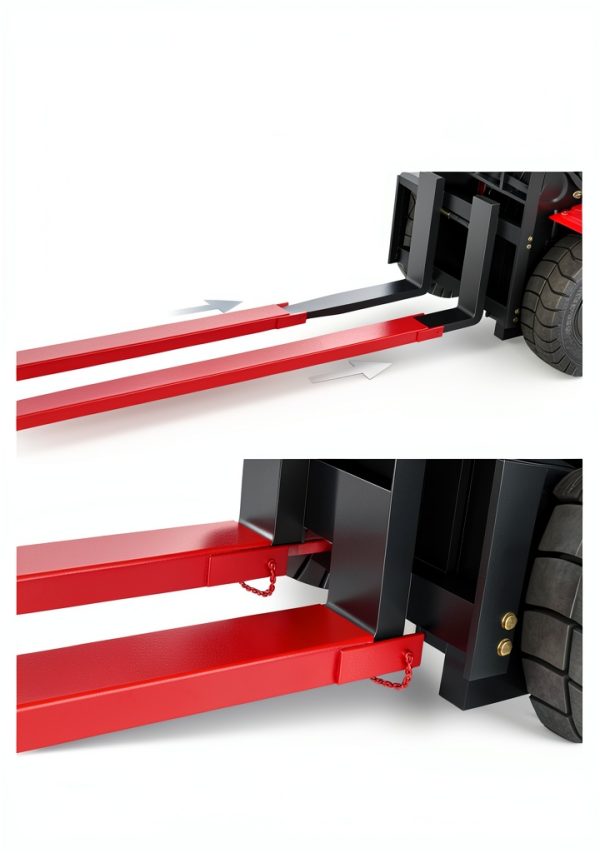 96 Inch Forklift Pallet Extensions, Fork Extensions 5.3 Inch Width, 5500 LBS Capacity Heavy Duty Fork Extensions for Forklifts, 1 Pair Forklift Extensions for Forklift Truck-2